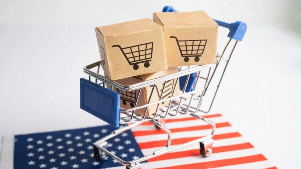 Türk girişimciler için Amerika'da e-ticaret yapma adımlarını, şirket kurulumunu ve ödeme sistemlerini gösteren rehber görseli